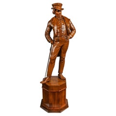 Antique Victorian carved walnut figure of Mark Tapley from the novel by Charles Dickens