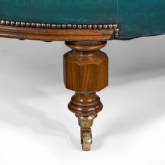 Victorian Carved Walnut Leathered Sofa
