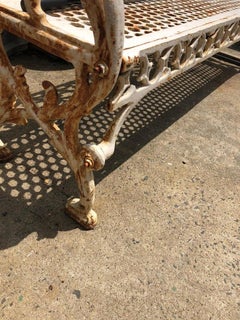 Victorian Cast Iron and White Painted Bench