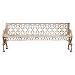 Victorian Cast Iron and White Painted Bench