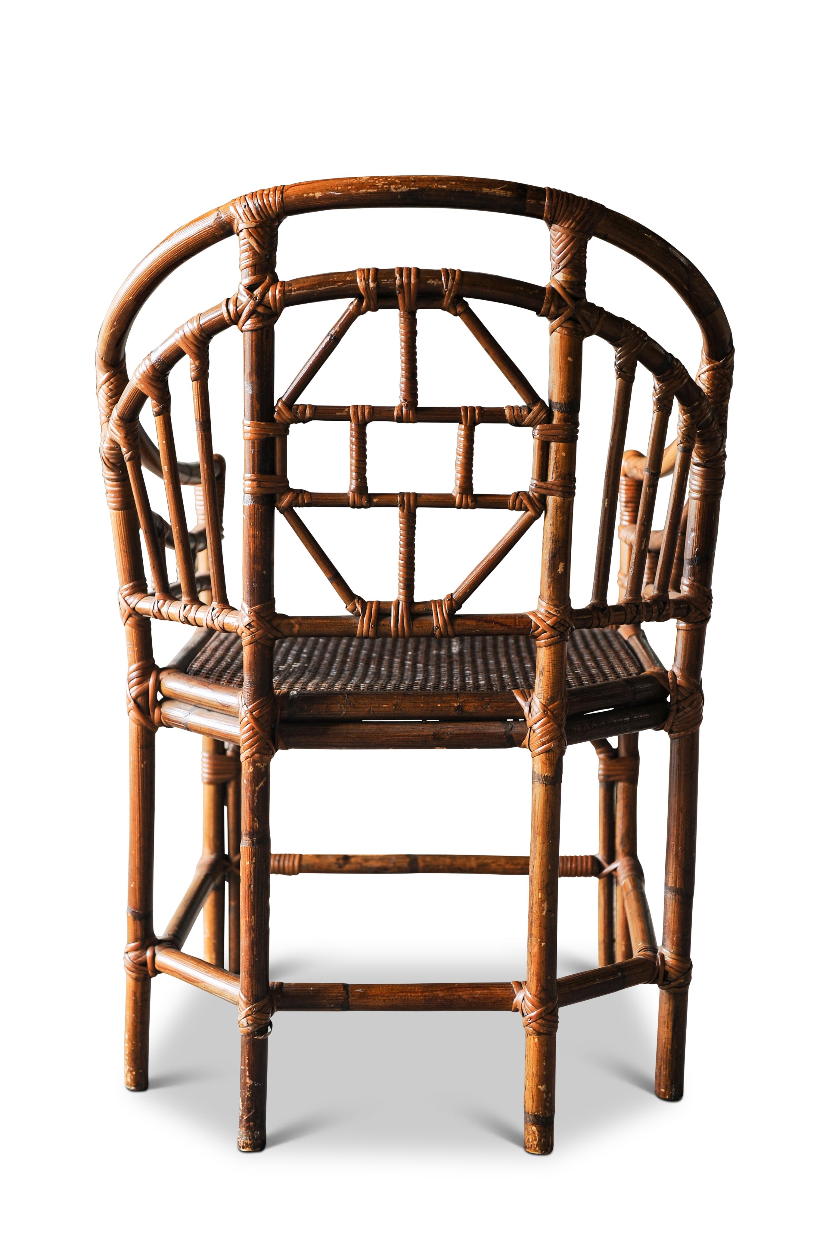 An early 20th century Victorian Chinese Chippendale faux bamboo conservatory armchair.

In architecture, Chinese Chippendale refers to a specific kind of railing or balustrade that was inspired by the 