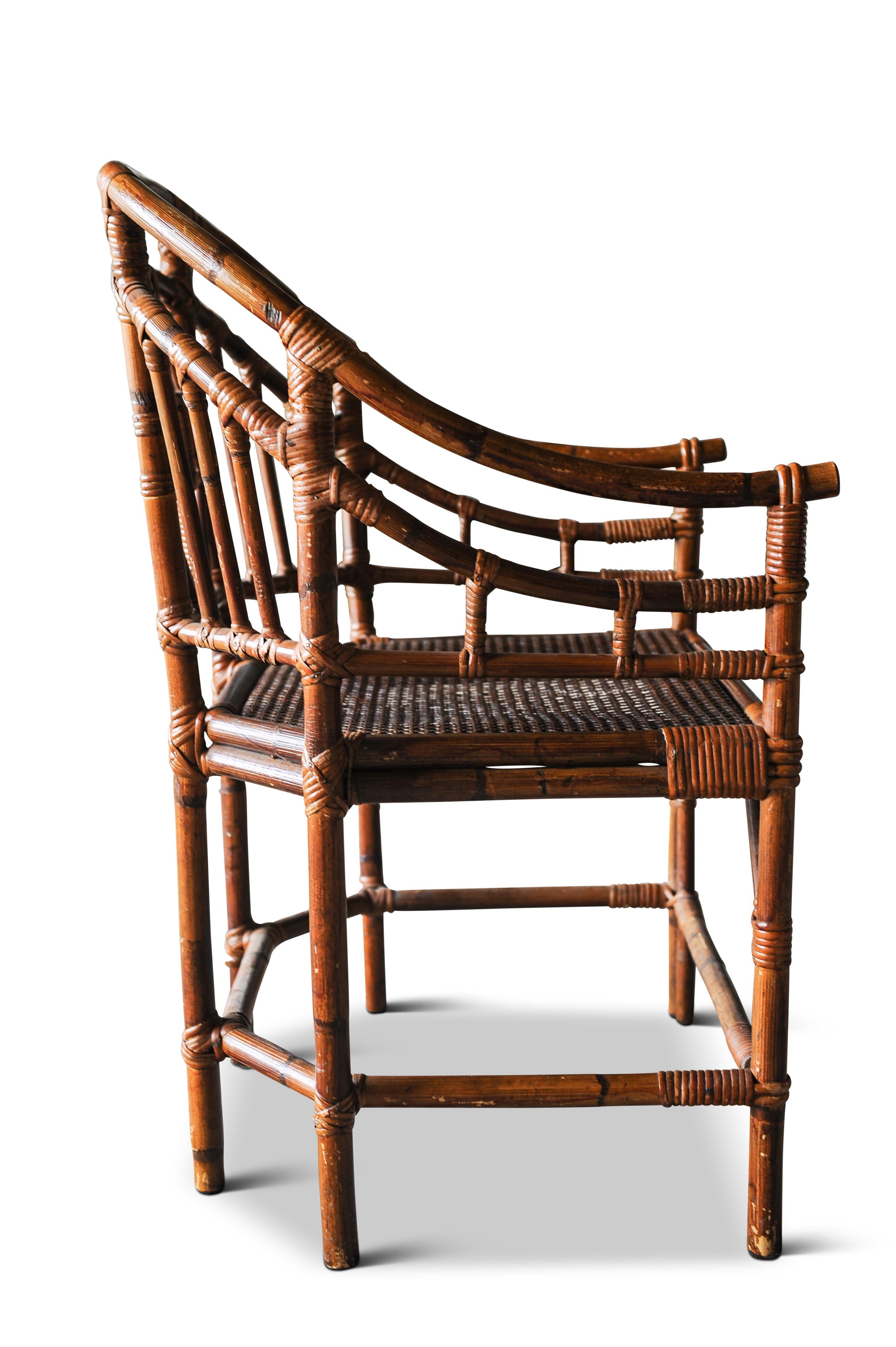 Victorian Chinese Chippendale Faux Bamboo Conservatory Armchair In Good Condition For Sale In High Wycombe, Buckinghamshire