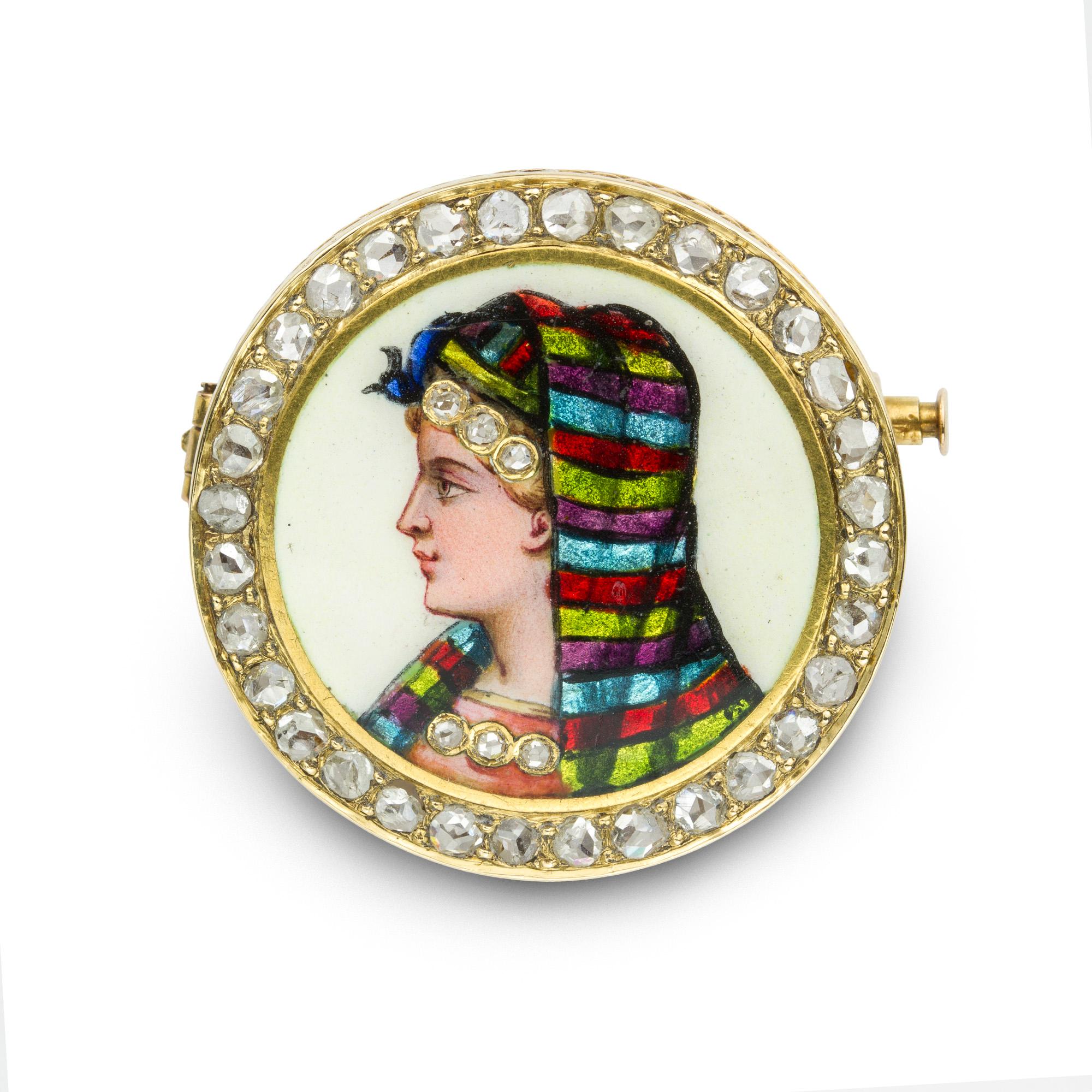 brooch with lady's head