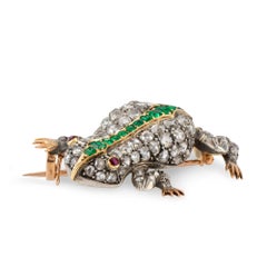 Victorian Diamond and Emerald Encrusted Frog