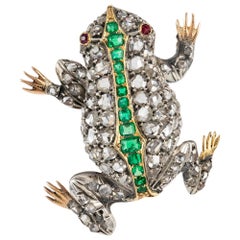 Victorian Diamond and Emerald Encrusted Frog