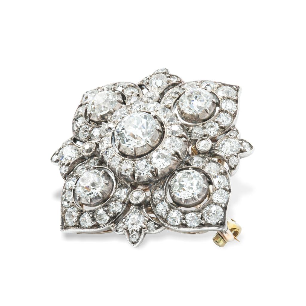 A Victorian Diamond Brooch Pendant In Good Condition For Sale In London, GB