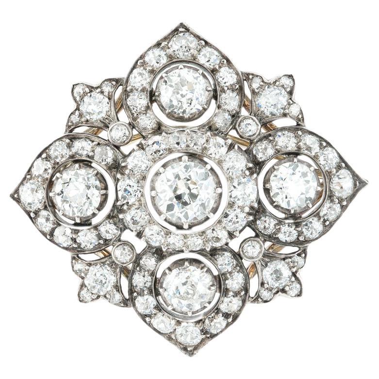 A Victorian Diamond Brooch Pendant For Sale