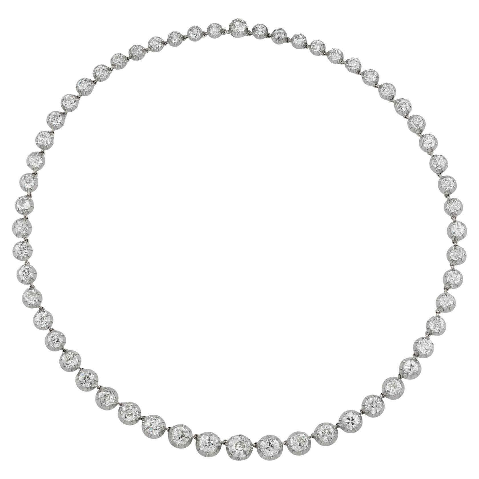 A Victorian diamond riviere necklace