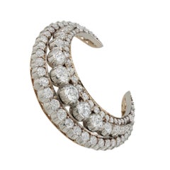 A Victorian diamond set crescent brooch
