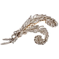 Antique Victorian Diamond-Set Feather Aigrette/Brooch