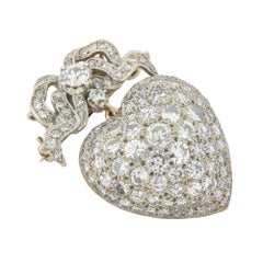 Victorian Diamond Set Heart Pendant or Brooch