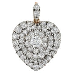 A Victorian diamond-set heart pendant/brooch