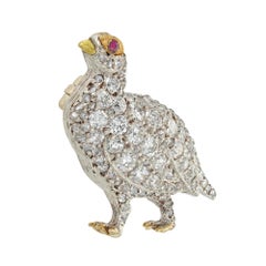 Victorian Diamond Set Partridge Brooch