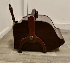 A Victorian Double Ended Coal Box with Liner and Shovel
