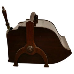 Boîte à charbon victorienne à double extrémité avec revêtement et pelle