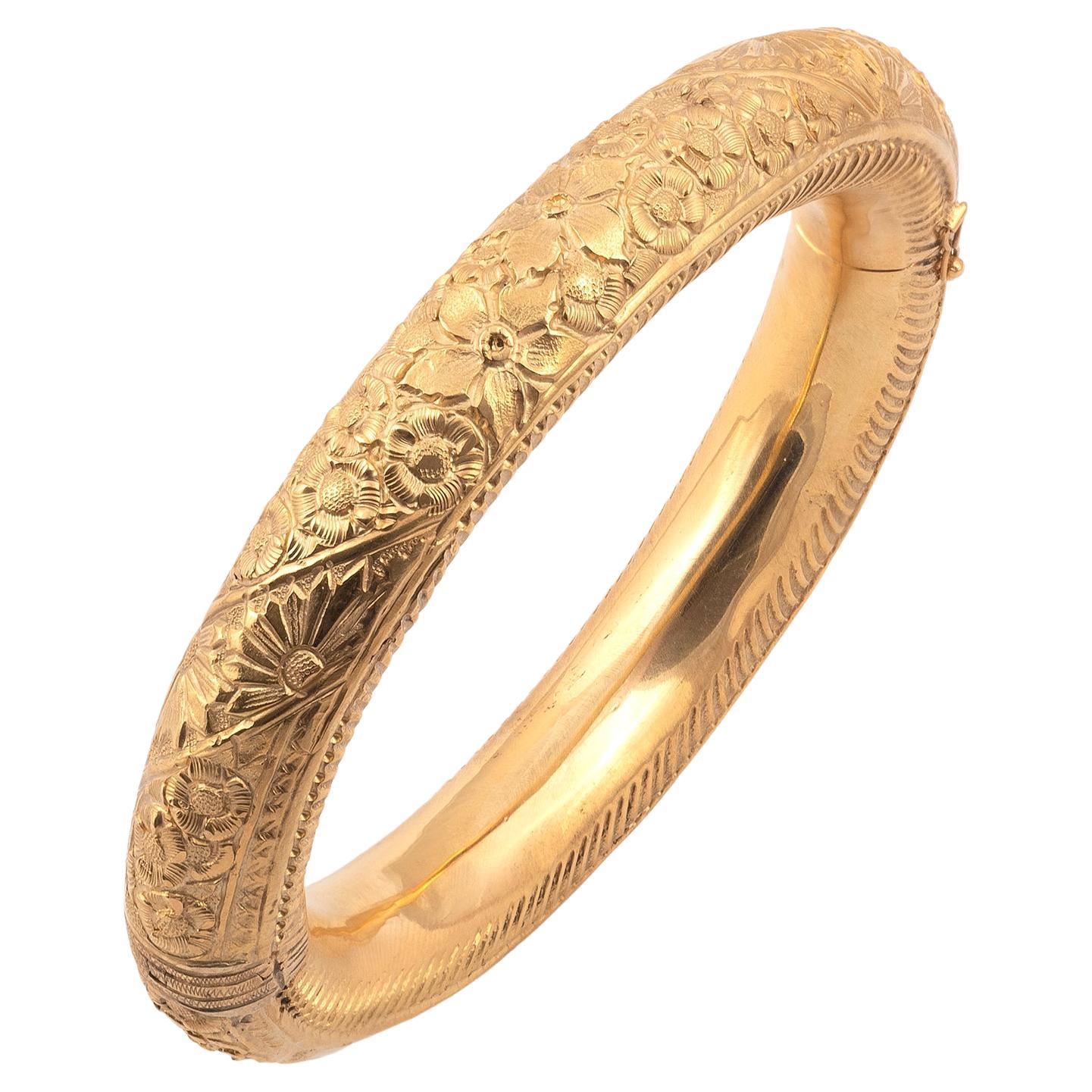Victorian Eighteen Karat Gold Bangle Bracelet