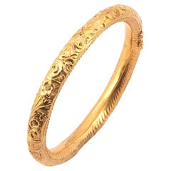 Victorian Eighteen Karat Yellow Gold Bangle Bracelet