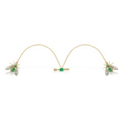 Victorian Emerald and Diamond Fly Scatter-Pin Brooch