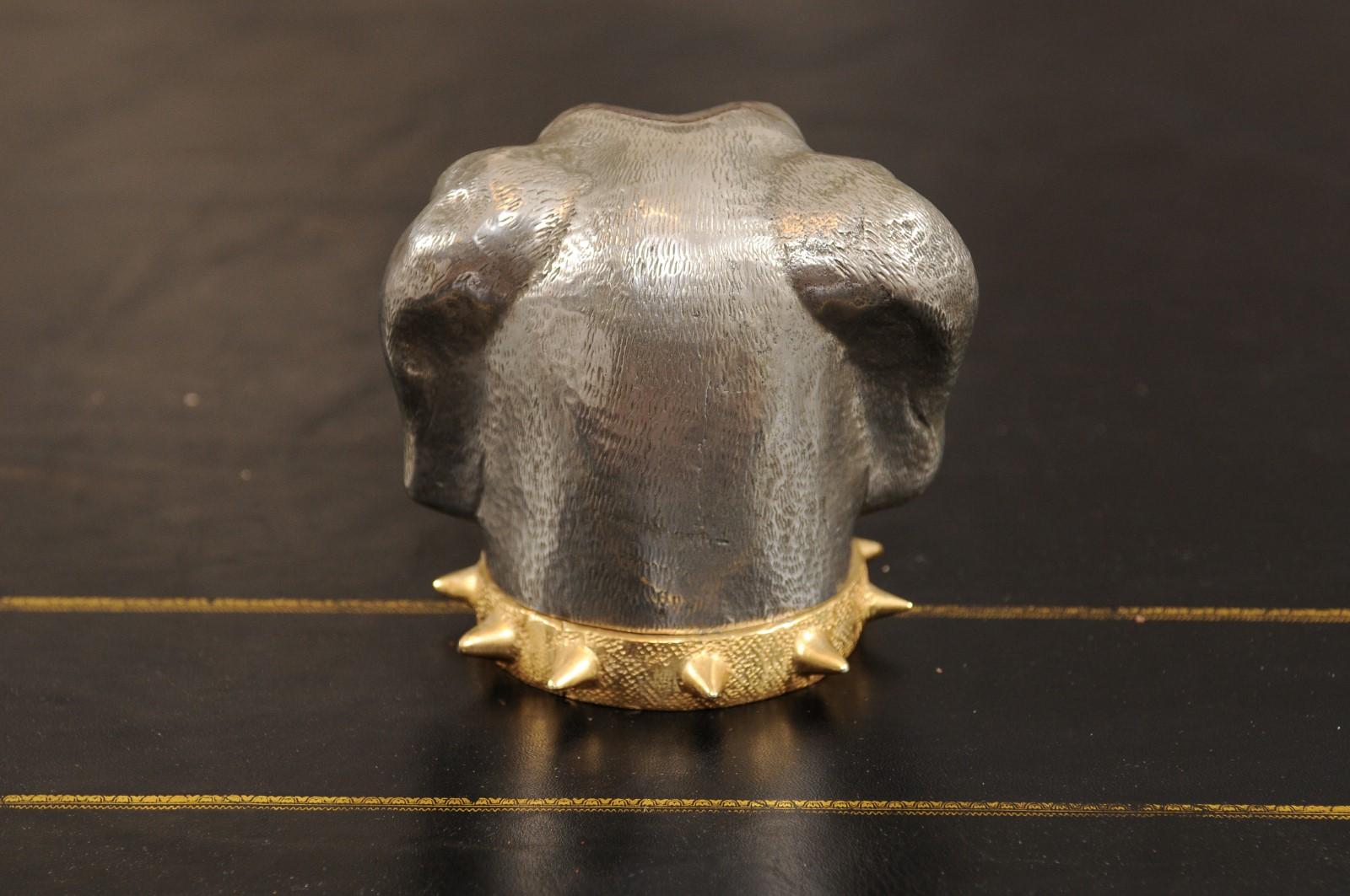 19th Century Victorian English Cast Metal Hound Dog Head Cigarette Box, circa 1890