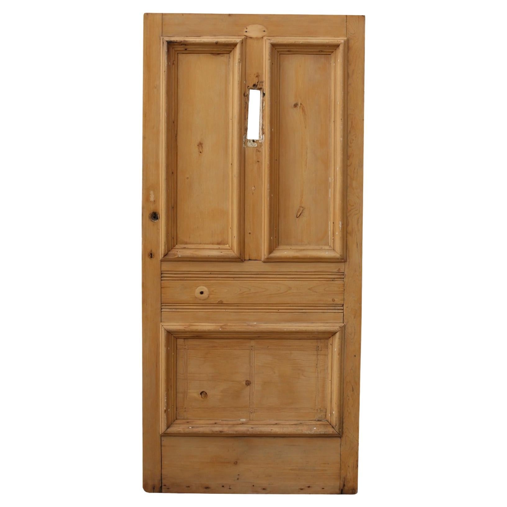 Victorian Era Stripped Pine Front Door For Sale