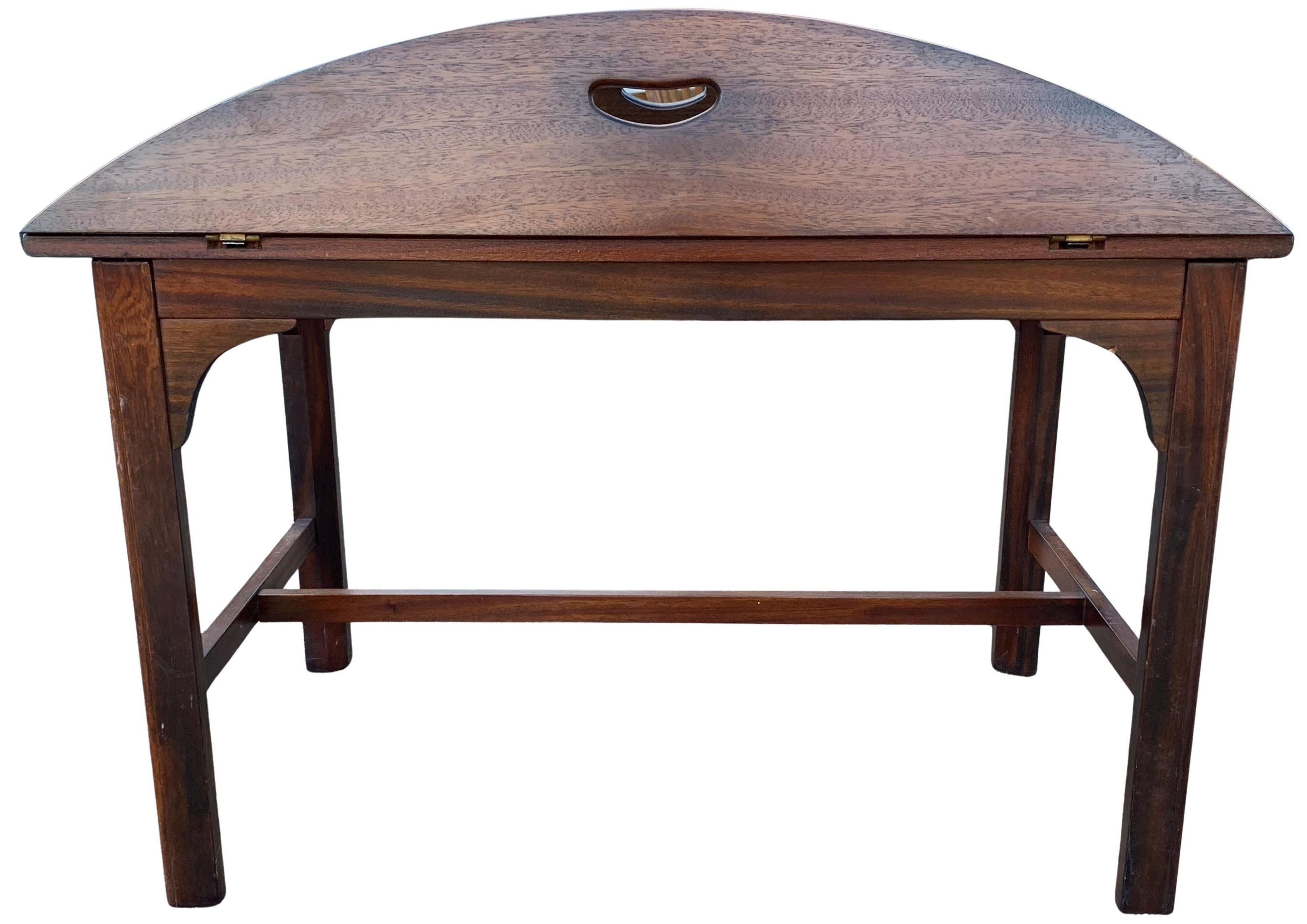 Hand-Crafted A Victorian Figured Mahogany Rectangular Butler's Tray on Stand For Sale