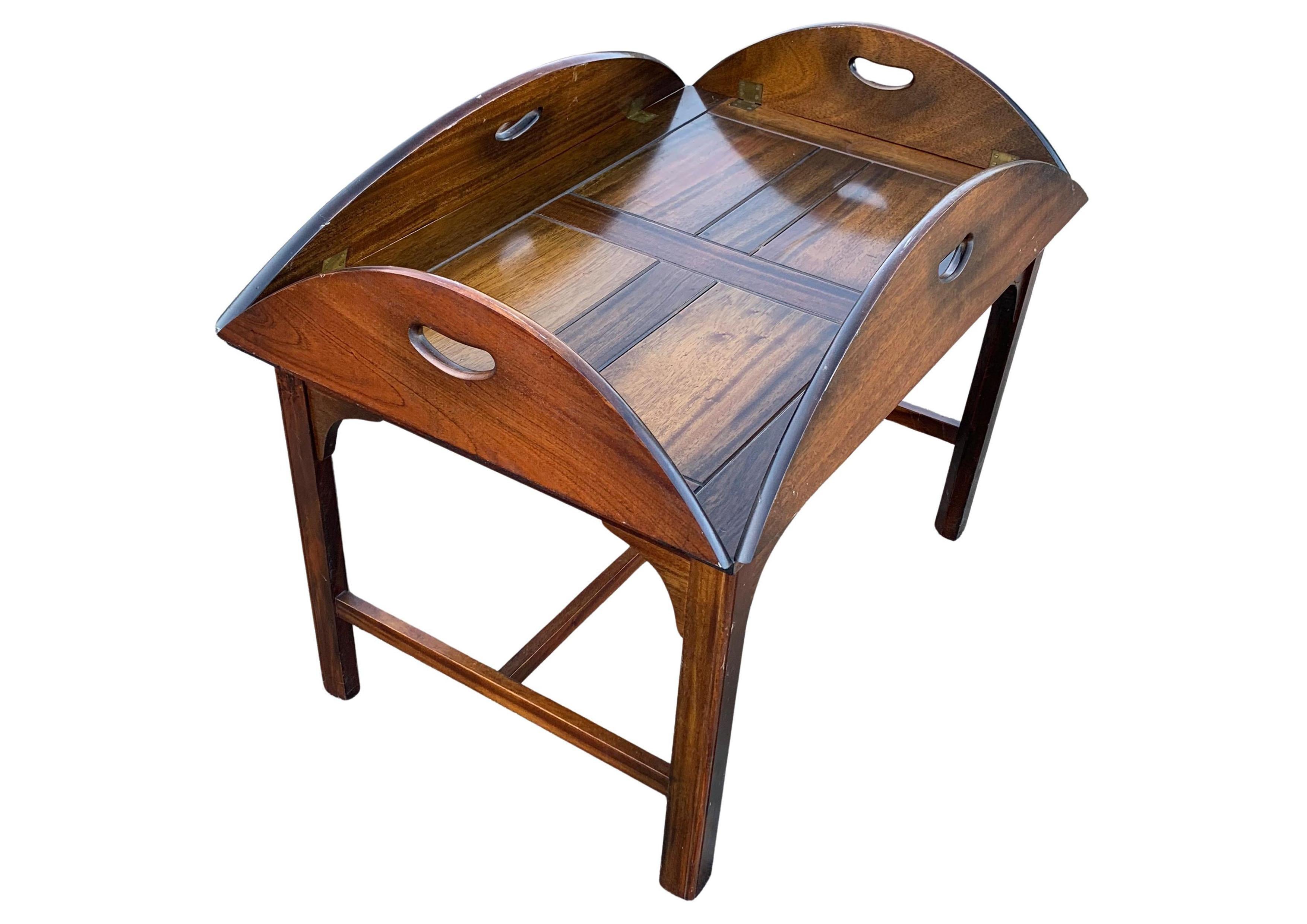 19th Century A Victorian Figured Mahogany Rectangular Butler's Tray on Stand For Sale
