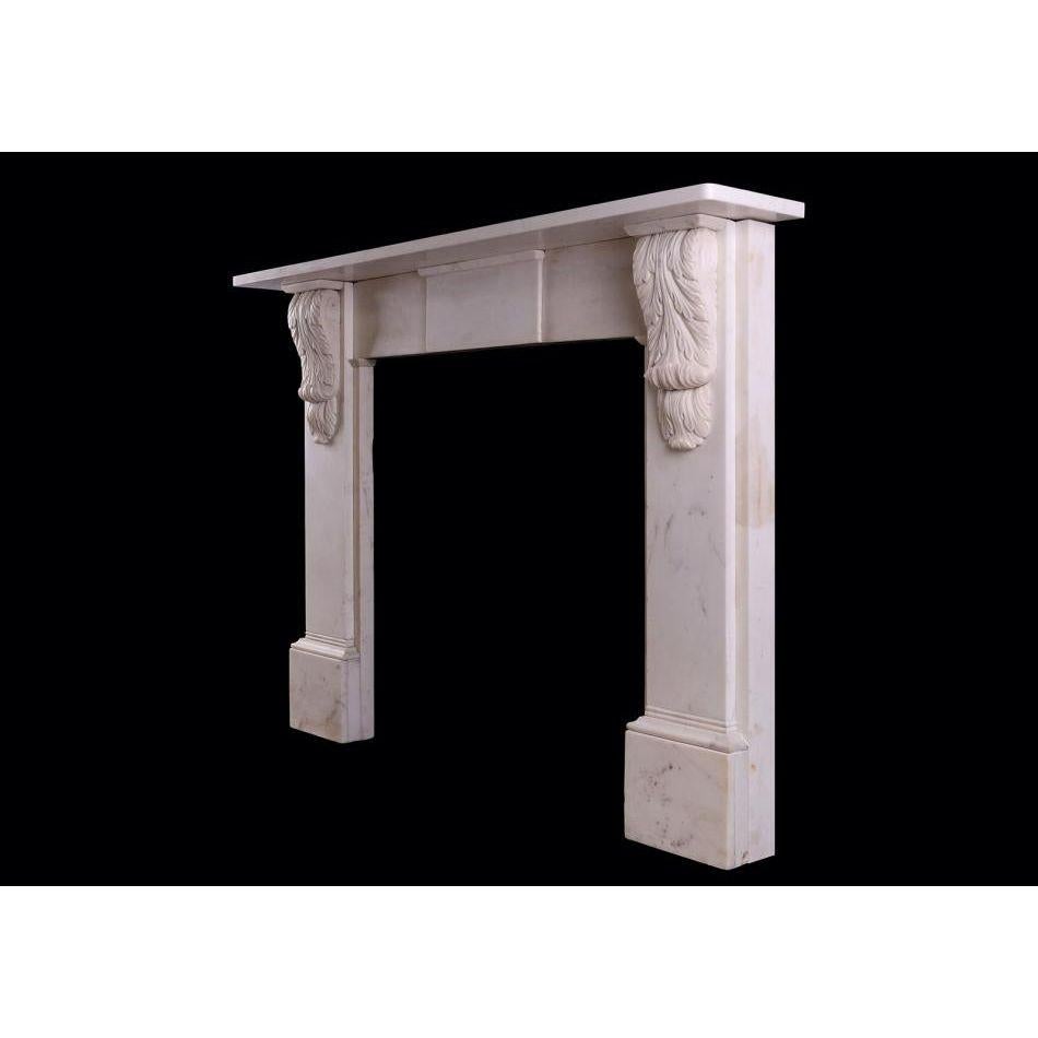 British A Victorian Fireplace in Statuary White Marble For Sale