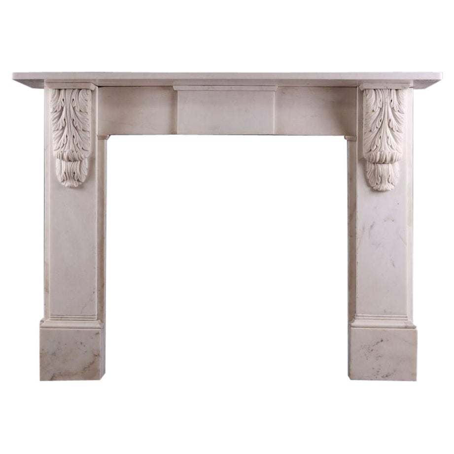 A Victorian Fireplace in Statuary White Marble