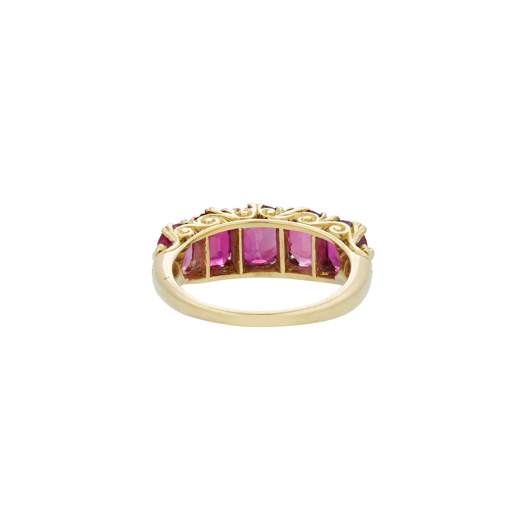 5 stone ruby ring