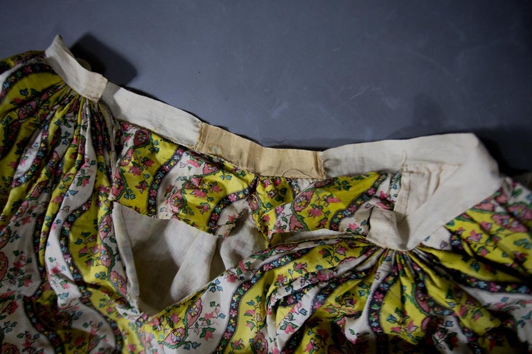 A Victorian French Printed Silk Dress - Provence Circa 1850 at 1stDibs