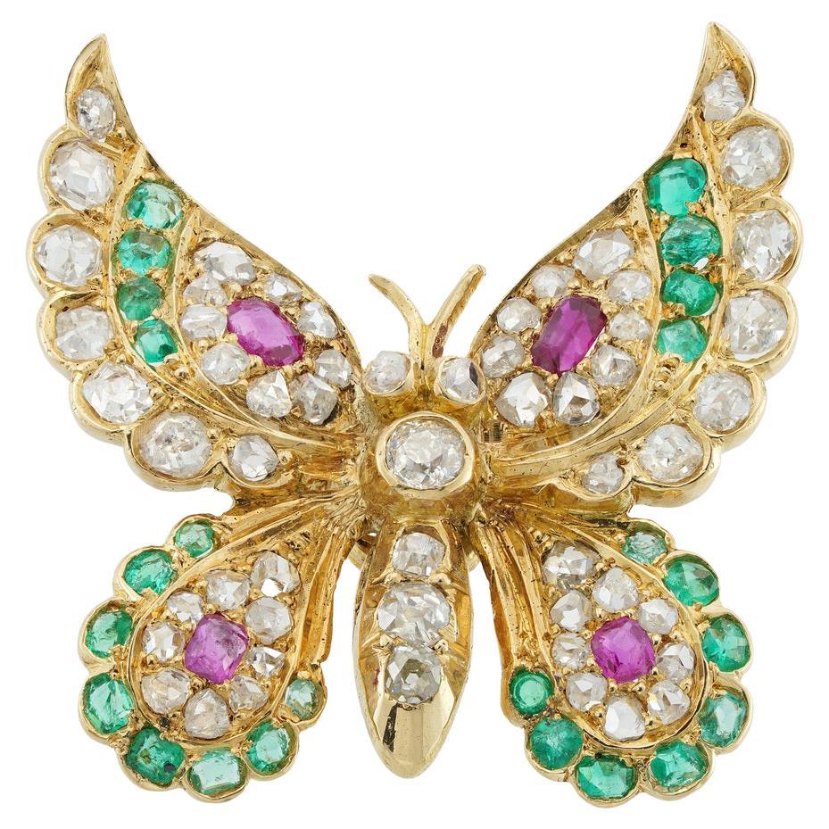 A Victorian Gem-set Butterfly Brooch