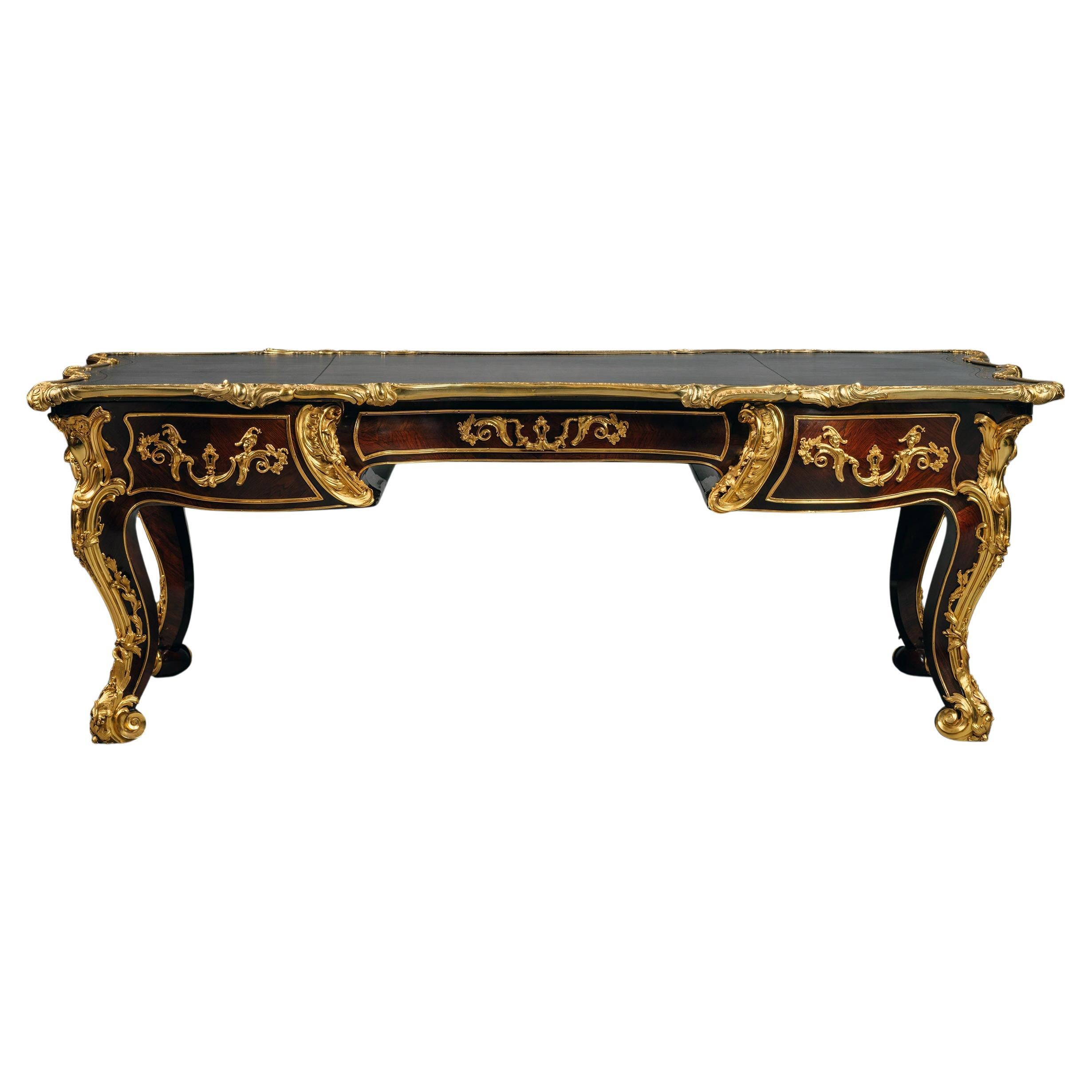 A Victorian Gilt-Bronze Mounted Bureau Plat