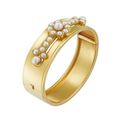 Brazalete victoriano de oro y perlas