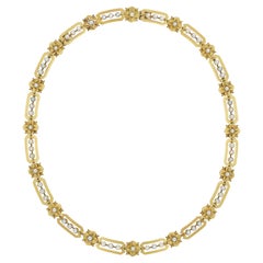 A Victorian gold and pearl link necklace