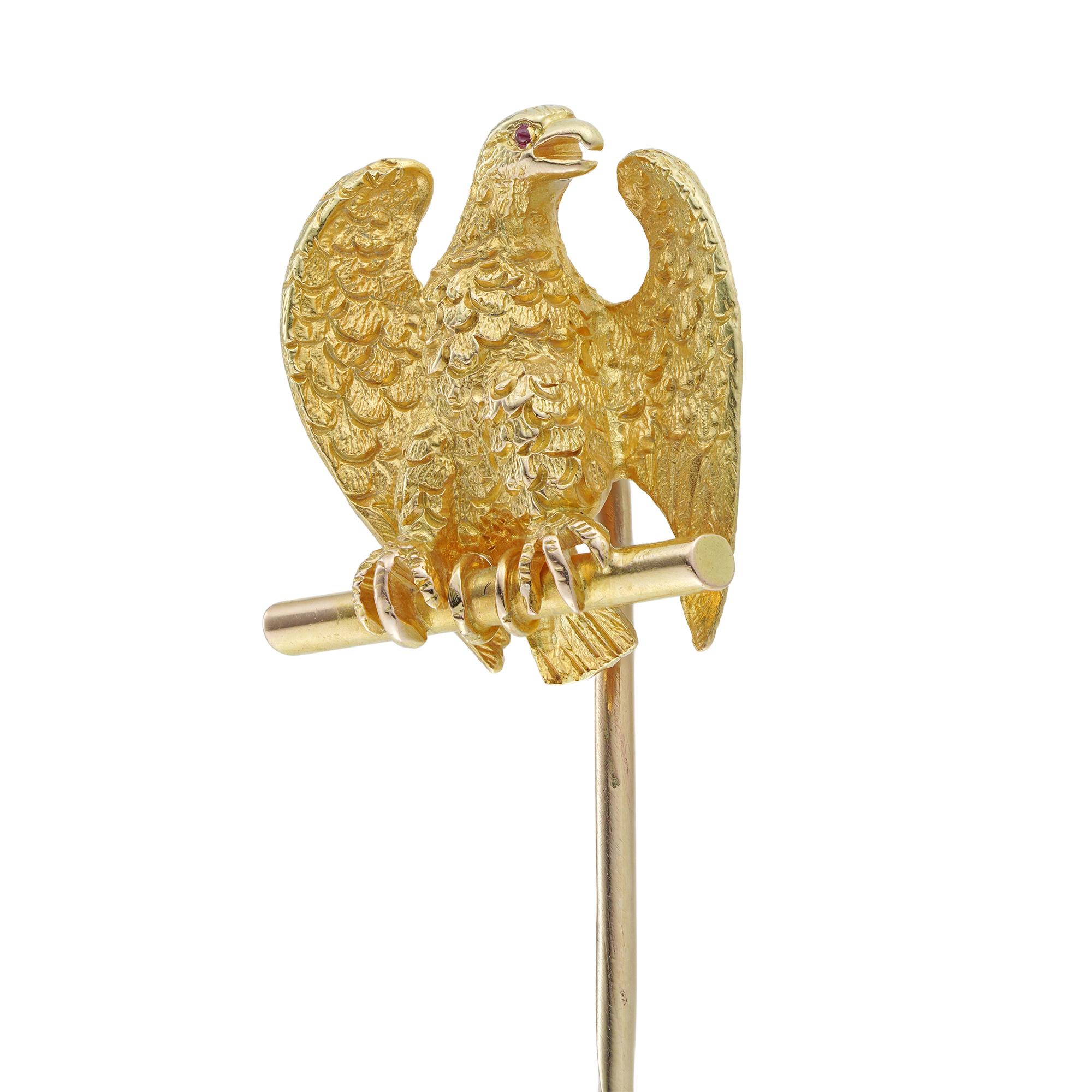Late Victorian Victorian Gold Eagle Stick-Pin