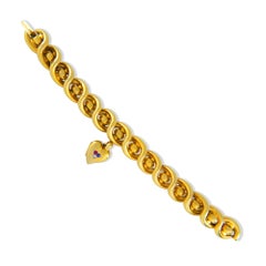 Victorian Gold Twist Bracelet with Gold Locket