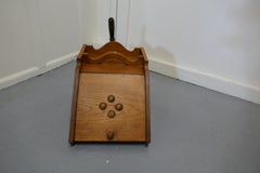 Victorian Golden Ash Coal Box with Liner and Shovel