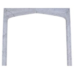 Victorian Gothic Carrara Marble Fireplace Surround