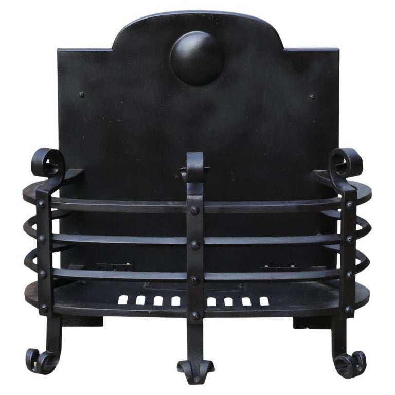 Victorian Gothic Wrought Iron Fire Grate For Sale at 1stDibs