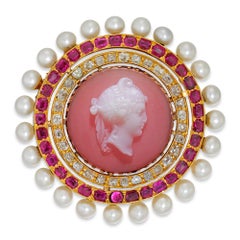 Victorian Hardstone Cameo Brooch
