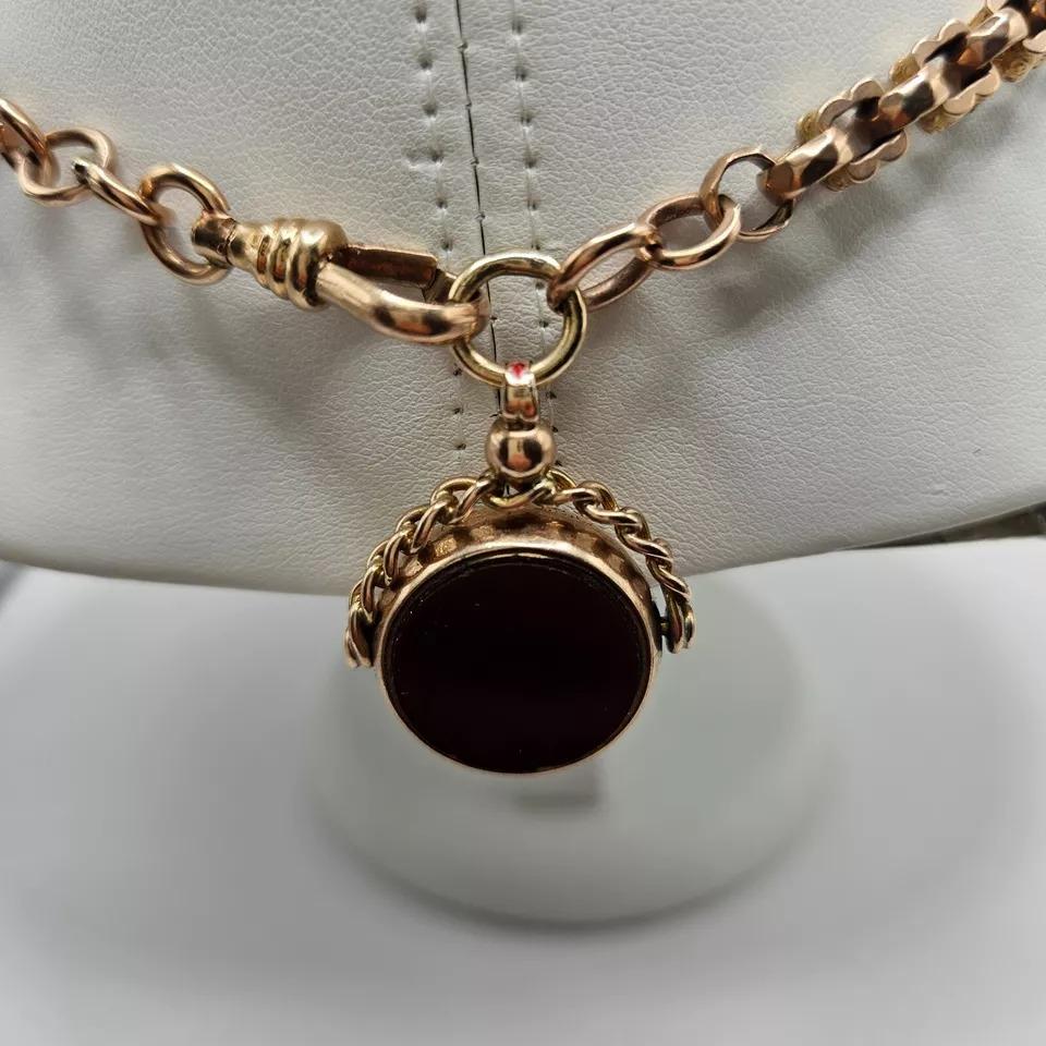 A Victorian Heavy 9ct Rose Gold Albert Watch / Neck Chain With Fancy Links 42gr 2