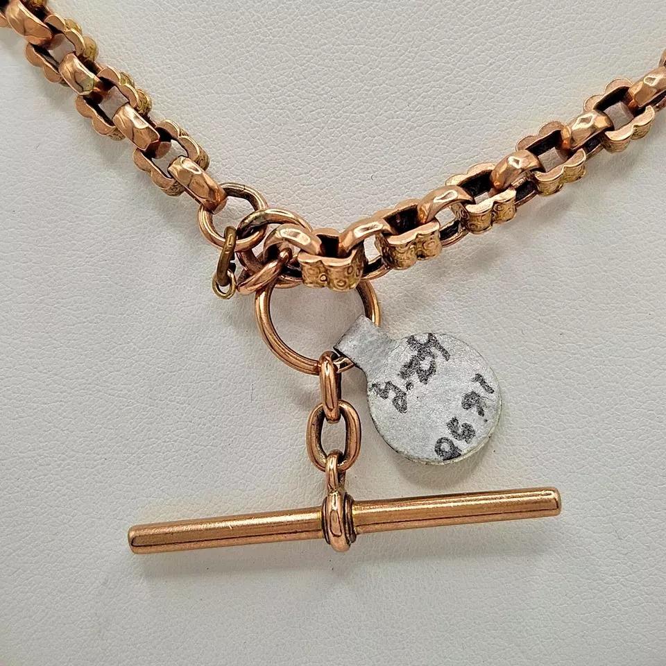 A Victorian Heavy 9ct Rose Gold Albert Watch / Neck Chain With Fancy Links 42gr 4