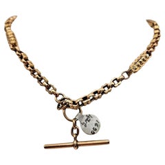 A Victorian Heavy 9ct Rose Gold Albert Watch / Neck Chain With Fancy Links 42gr