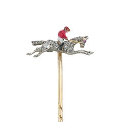 A Victorian Horse And Jockey Stick-pin