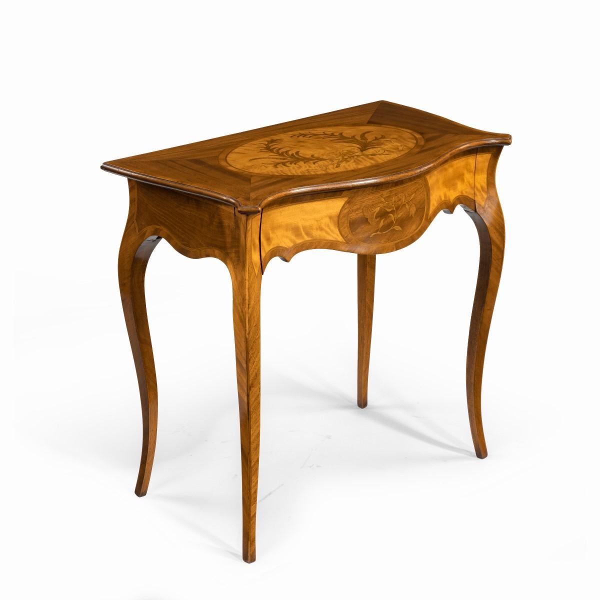 19th Century Victorian Inlaid Satinwood and Kingwood Table in the Style of Hepplewhite For Sale