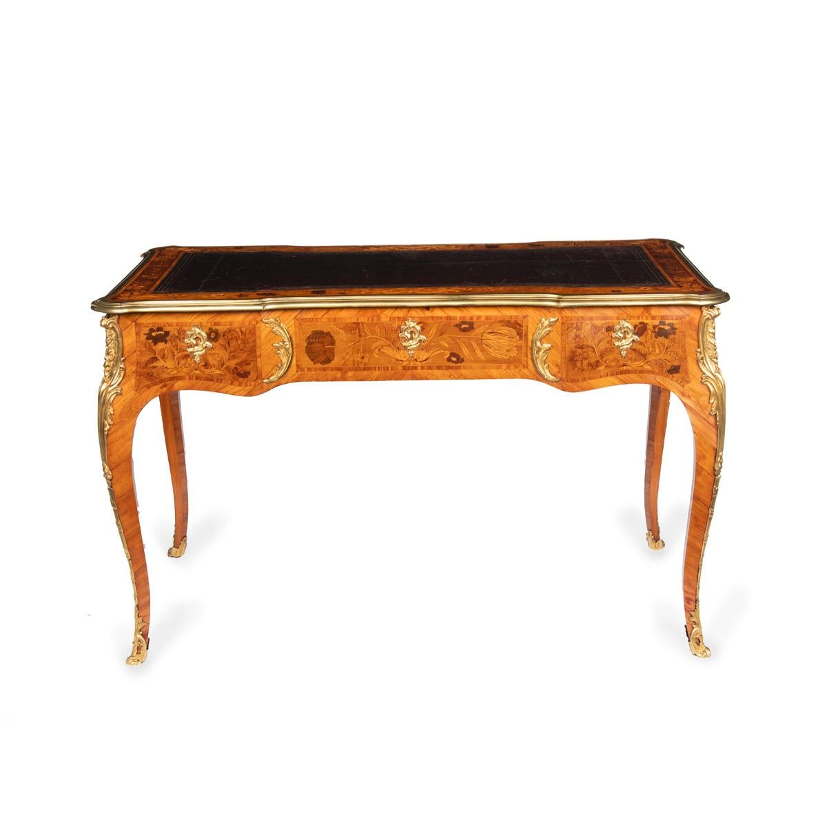 Ein viktorianischer Schreibtisch aus Veilchenholz mit Intarsien im französischen Stil (Viktorianisch) im Angebot