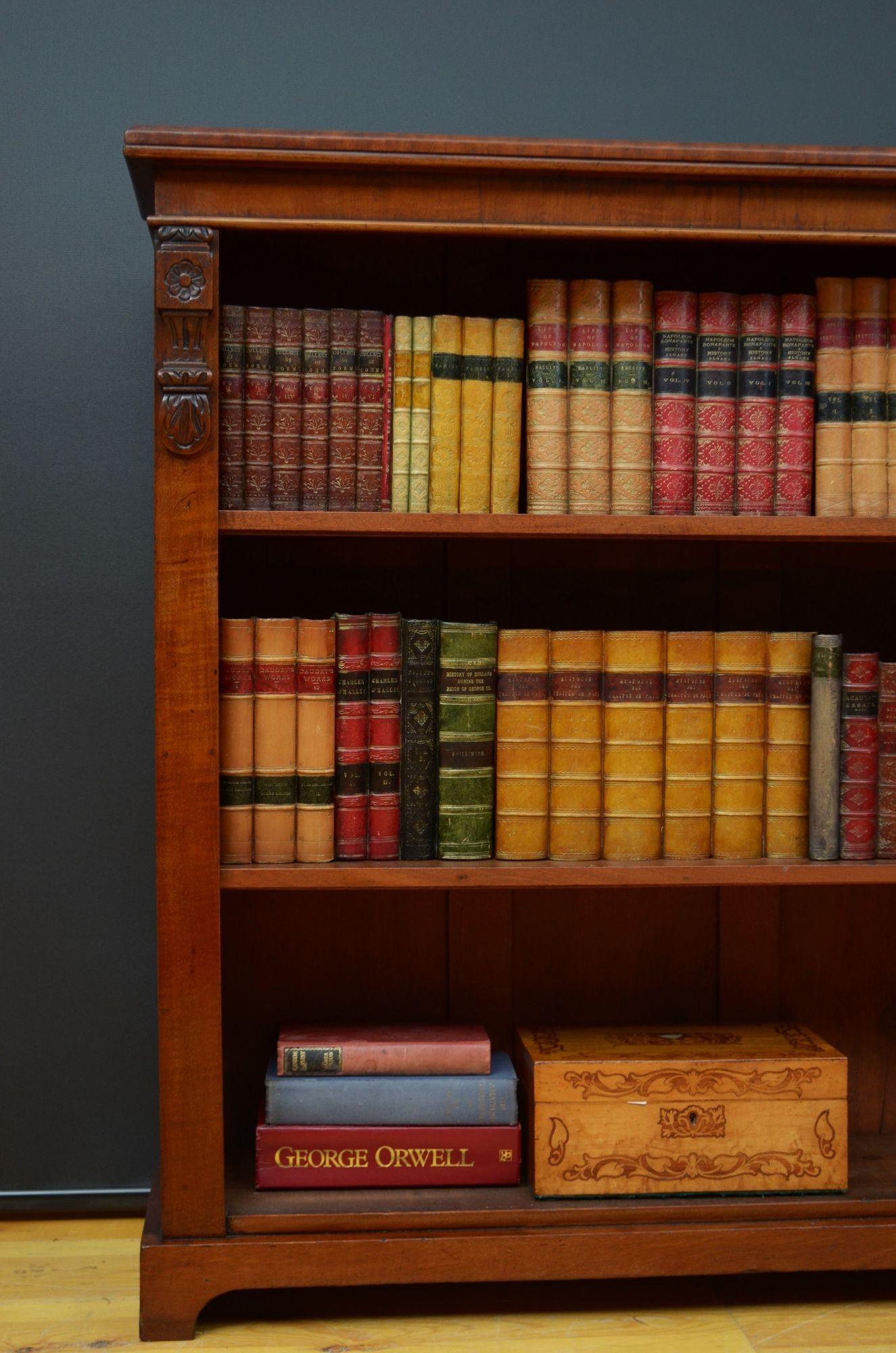 A Victorian Mahogany Open Bookcase For Sale 4