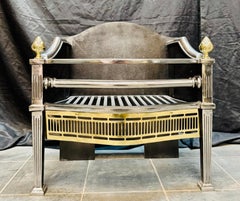 A Victorian Manner Brass & Steel Fire Grate Basket.