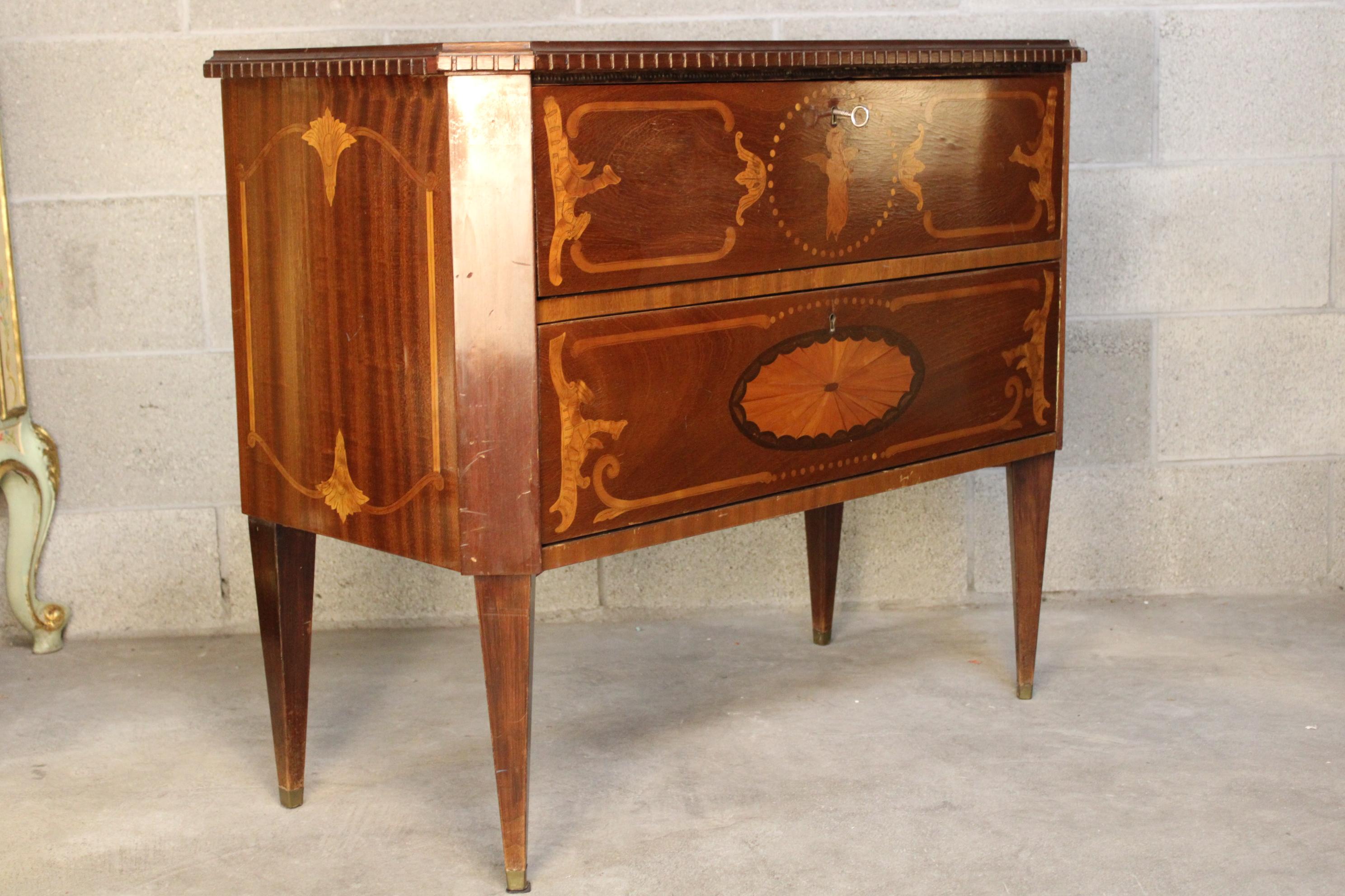 A Swedish Marquetry chest of drawers circa 1880 england in rosewood
rosewood marquetry commode , dresser, 19th century english dresser, victorian period. rich with inlaid work.beautiful piece of art. do not miss this beautiful piece. 
will be