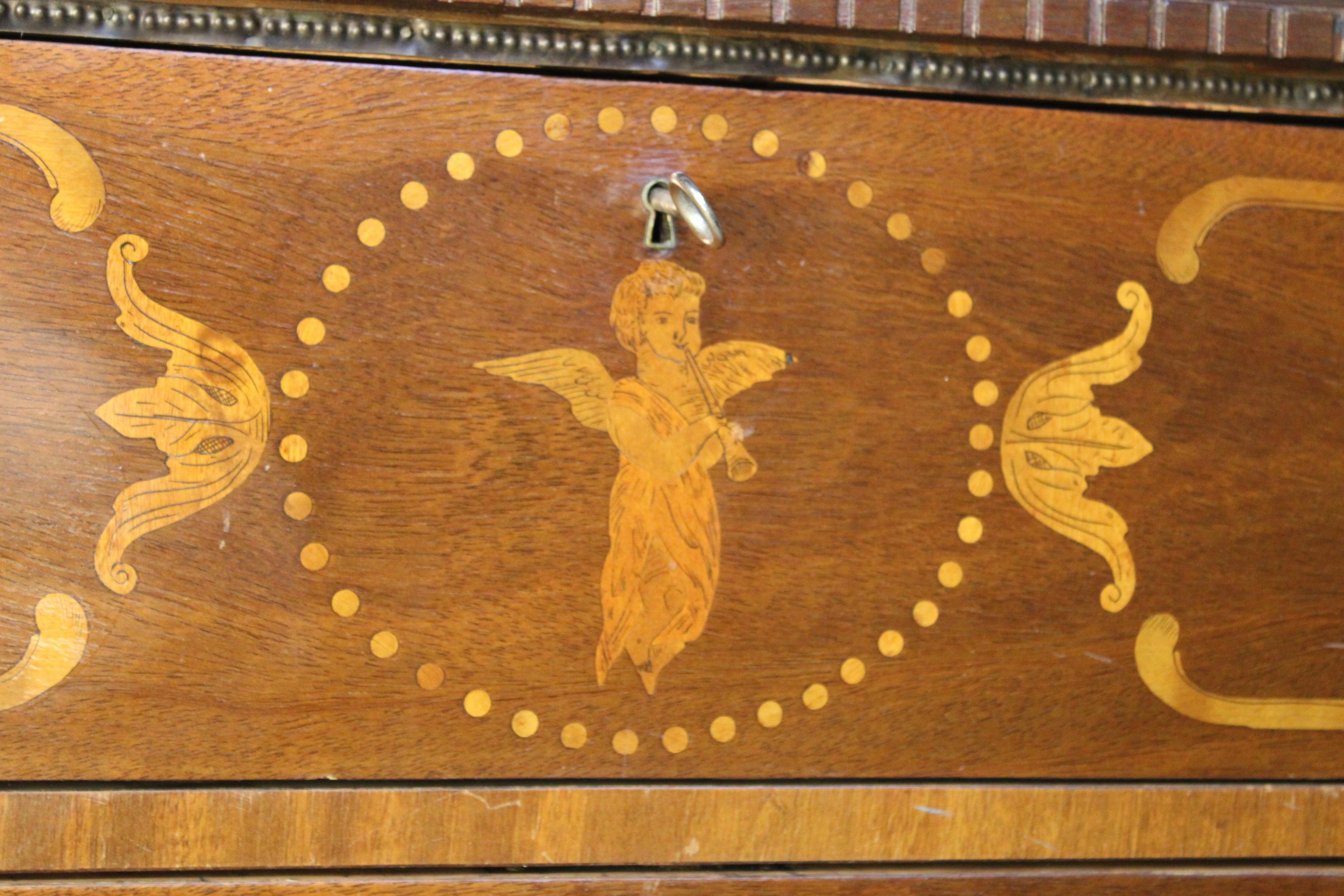 19th century Marquetry Dresser, Rosewood circa 1870 England, inlaid dresser 1